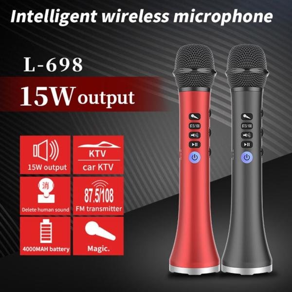 Karaoke L-698 Best Bluetooth Microphone and Portable Speaker Combo