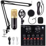 BM800 Studio condenser Microphone set with V8 Sound Card