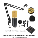 BM800 Studio condenser Microphone set with V8 Sound Card