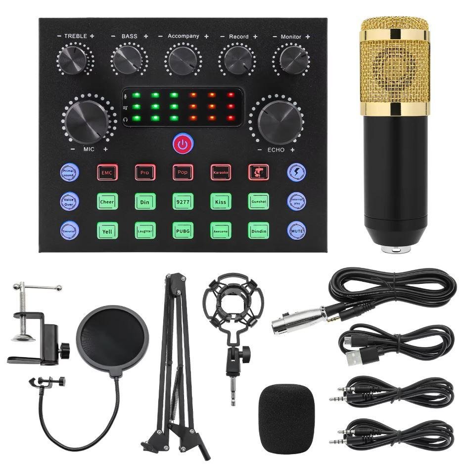 BM800 Studio Condenser Microphone set with V8s Sound Card
