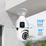 Double Lens PTZ Bulb Wi-Fi IP Camera