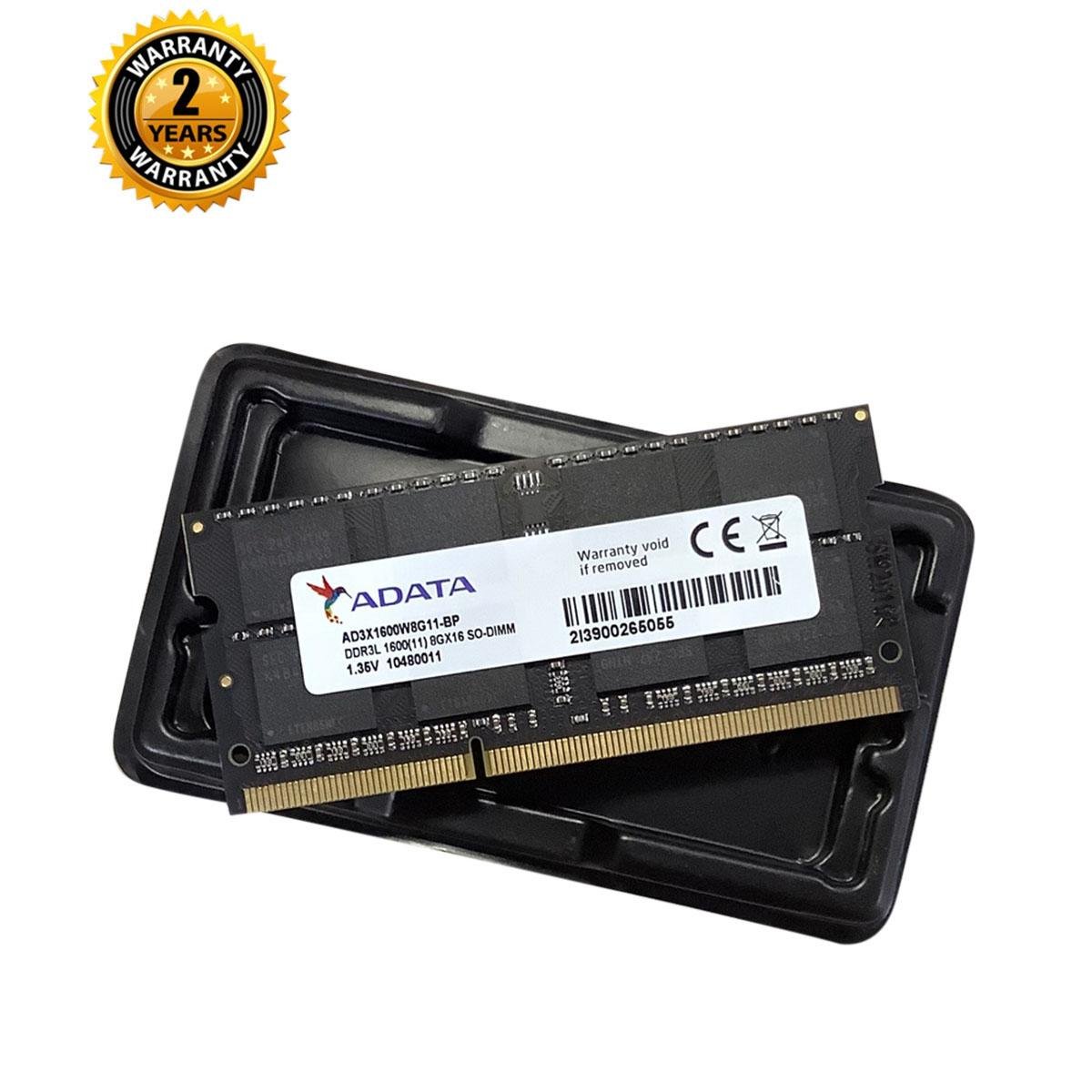 Adata DDR3L 8GB 1600Mhz / PC3L-12800s CL11 204Pin SODIMM Laptop Ram