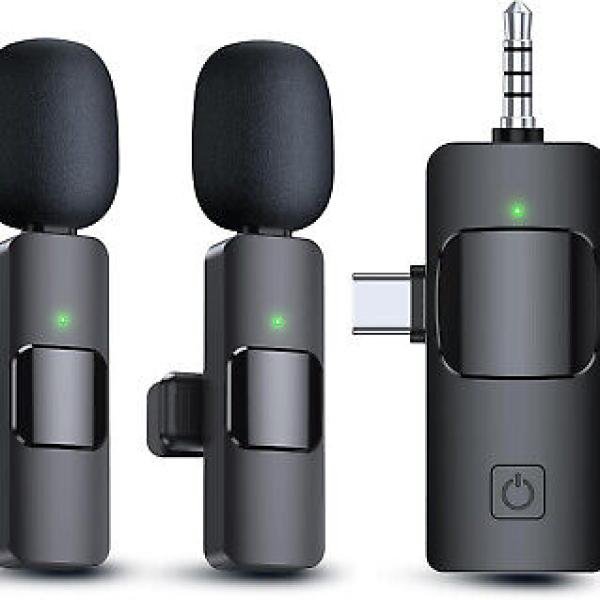 K15 3 in 1 Wireless Lavalier Microphone for Iphone-Android-Tablet